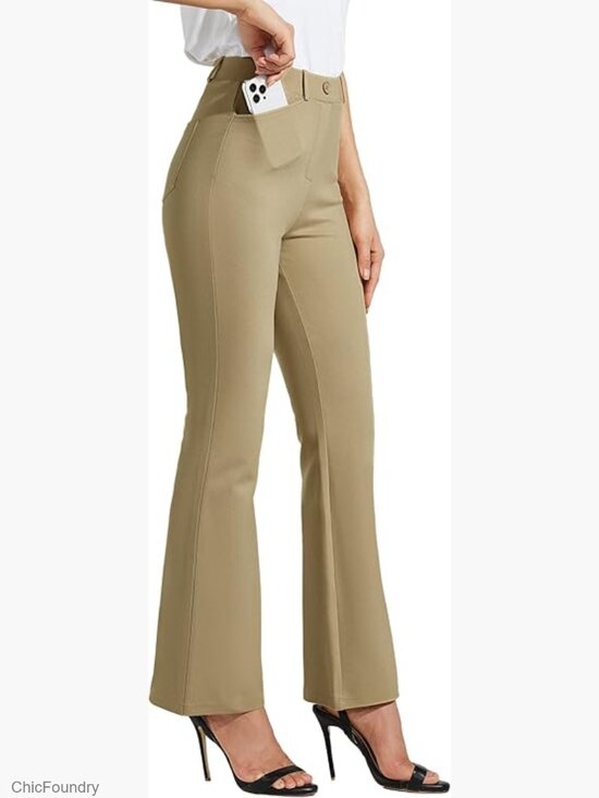 Pants - Yoga Dress Pants Bootcut Stretch Work Slacks Office Pants 4 Pockets